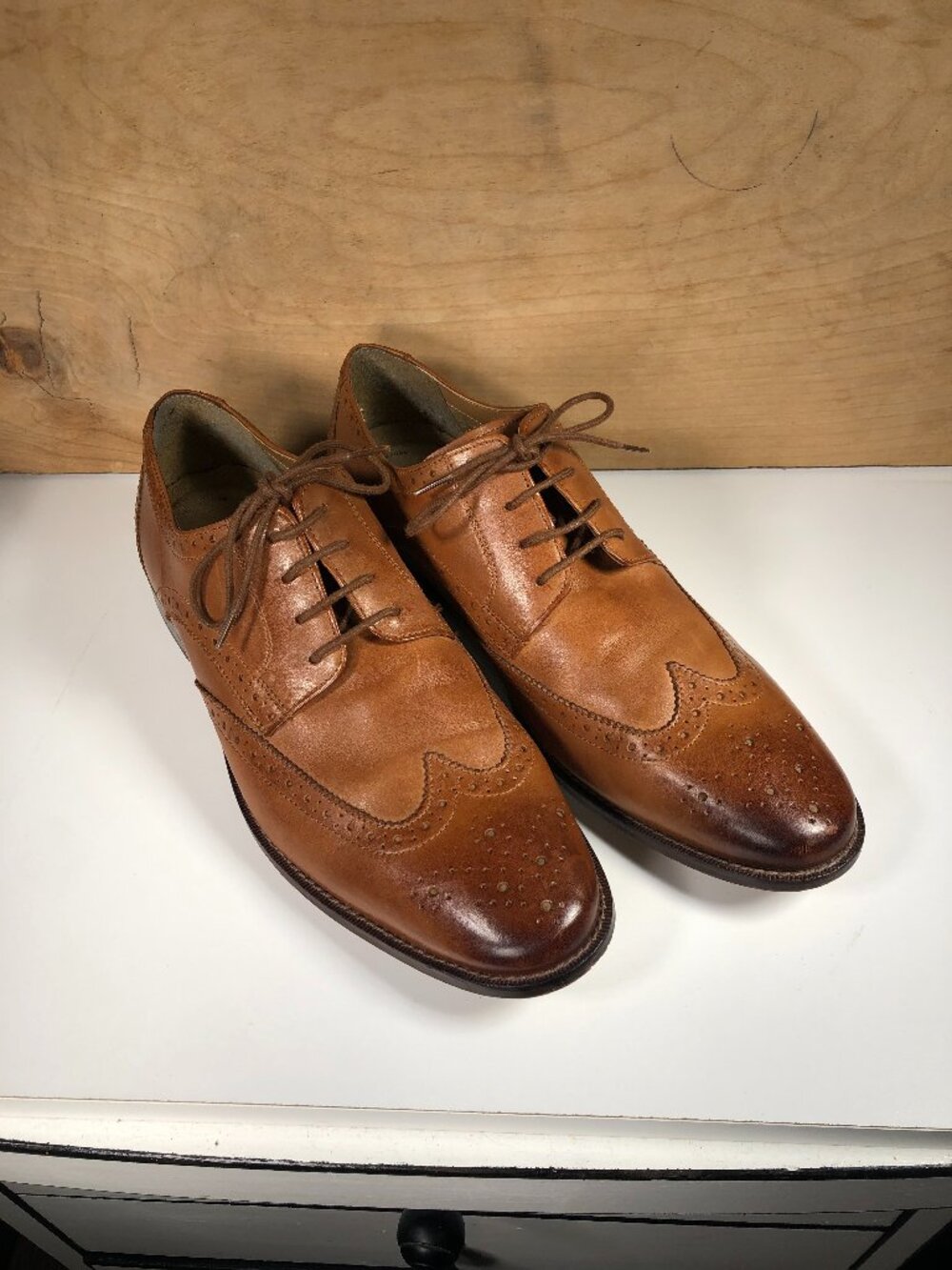Florsheim Mens Size 13 D Shoes Montinaro Wingtip Oxford Brown Leather 11737 257